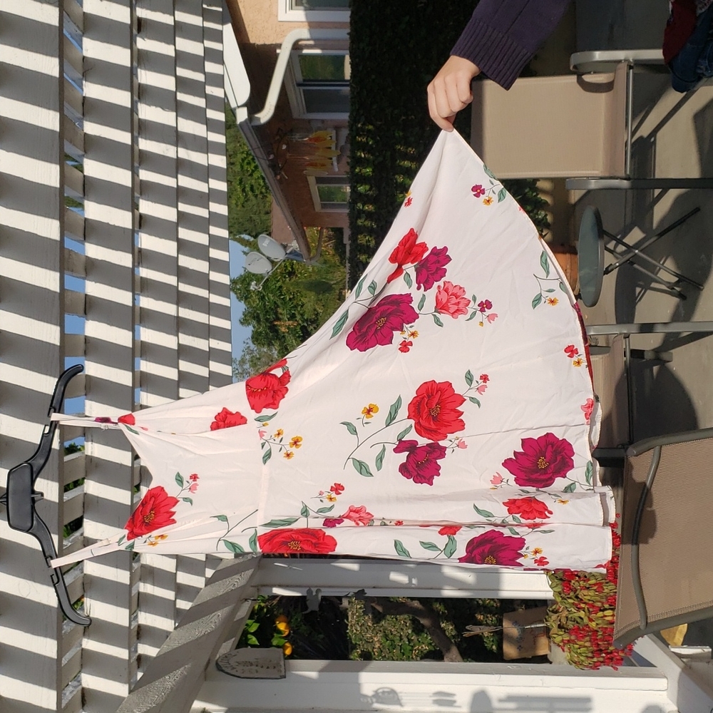White dress with flowers